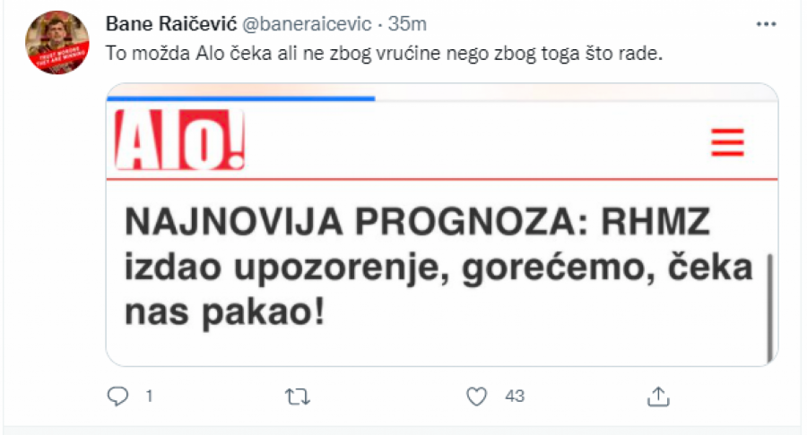 PRETNJE REDAKCIJI ALO.RS NE PRESTAJU Tviter 