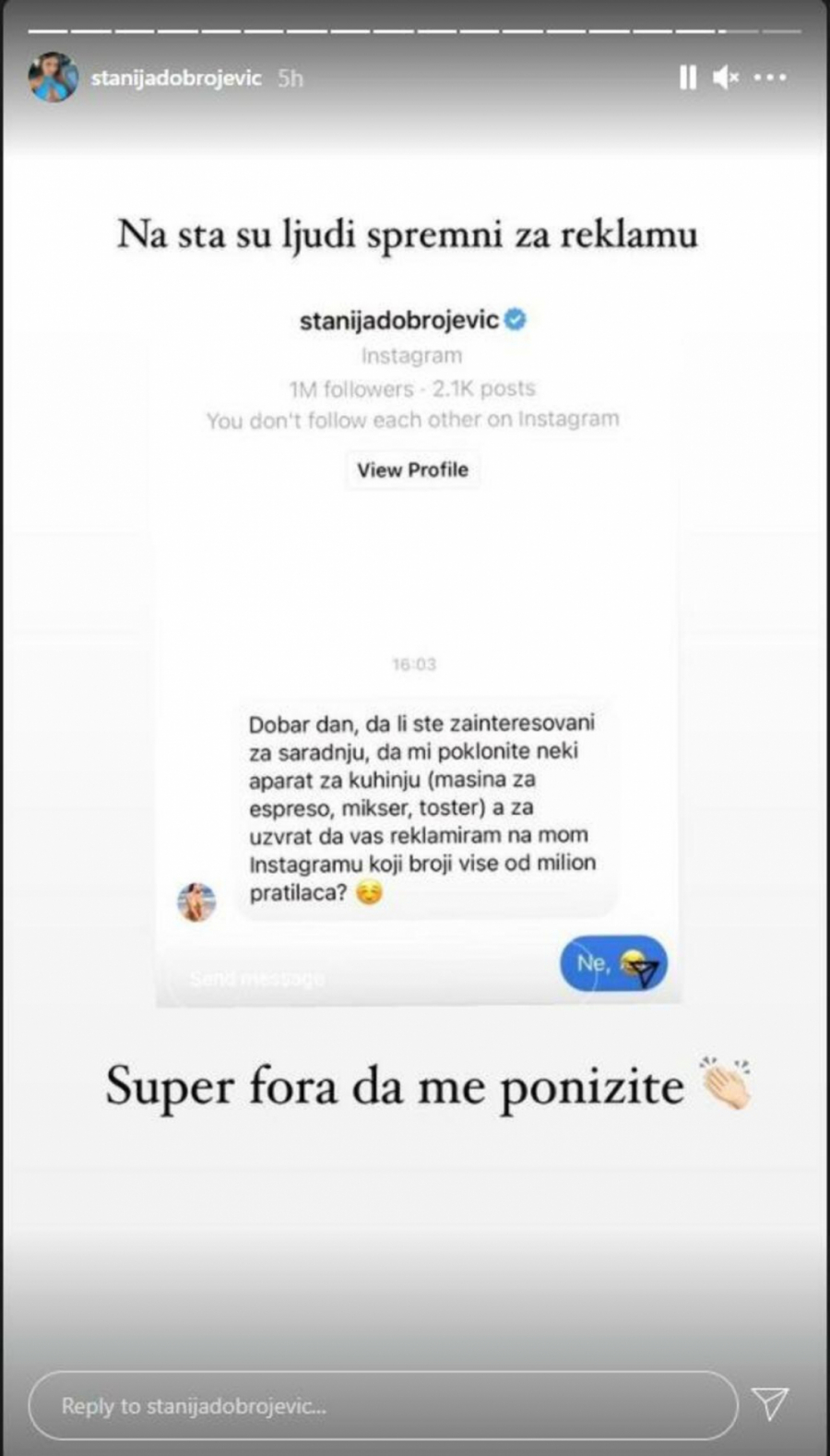 STANIJA PROKOMENTARISALA PREPISKU U KOJOJ JE TRAŽILA MIKSER I TOSTER Ponizili ste me!