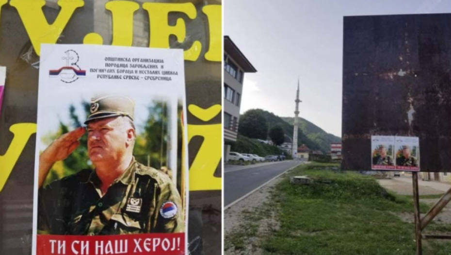 TI SI NAŠ HEROJ! U Srebrenici osvanuli plakati s likom generala Mladića, odbačen Inckov sramni zakon!