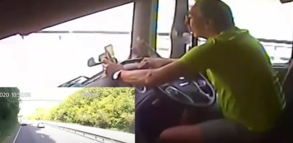 SEKUND PRE NESREĆE KUCAO PORUKU Kamiondžija se zakucao u kombi i povredio više osoba, snimak glavni dokaz(VIDEO)