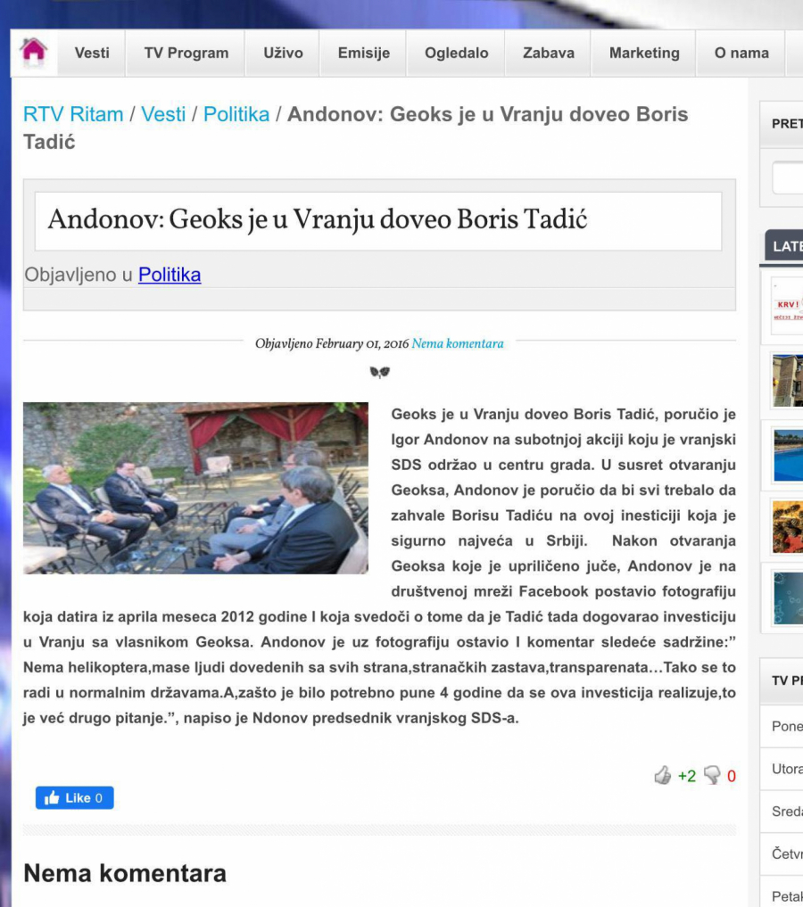 Tadić se na sva usta hvalio kako dovodi Geox u Srbiju, a sada kada firma odlazi, peru ruke