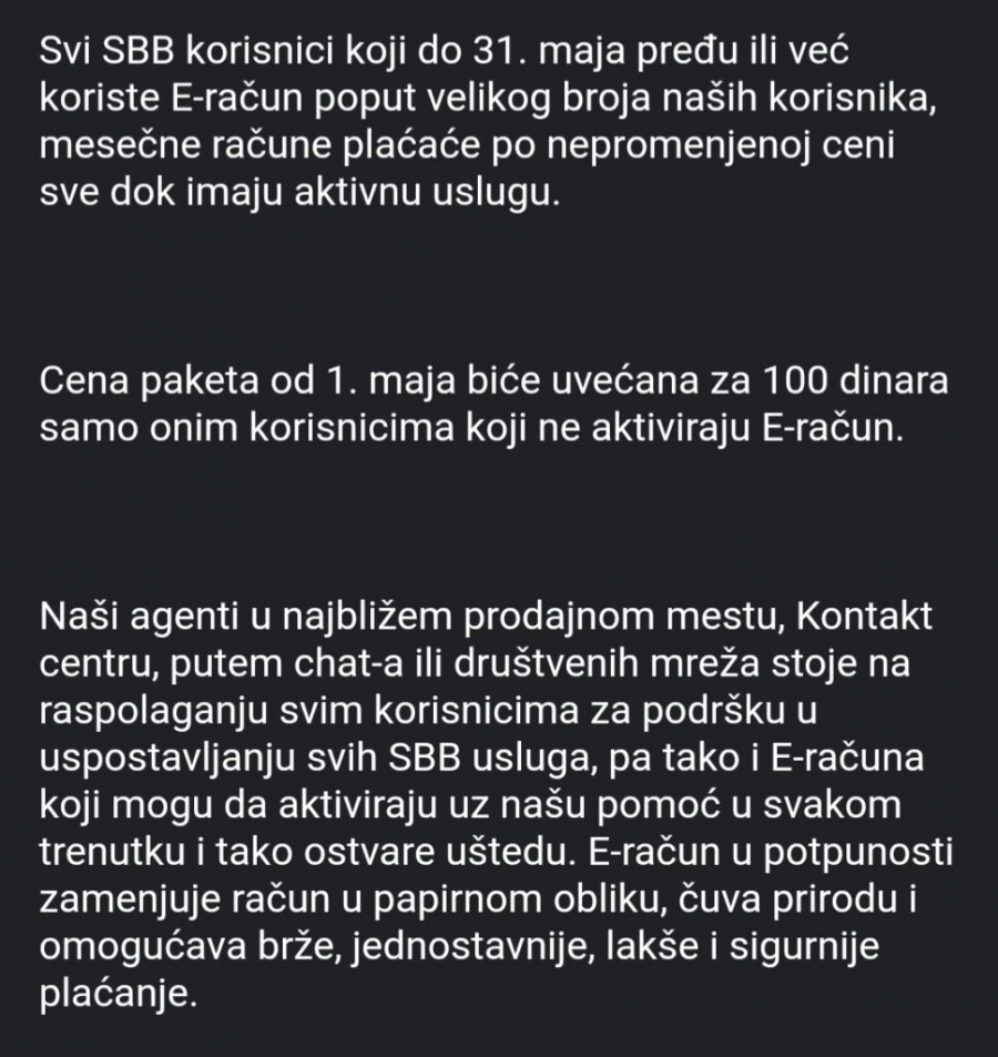 SBB PLJAČKA Mole se građani kojima je račun uvećan da se jave na sledeću adresu