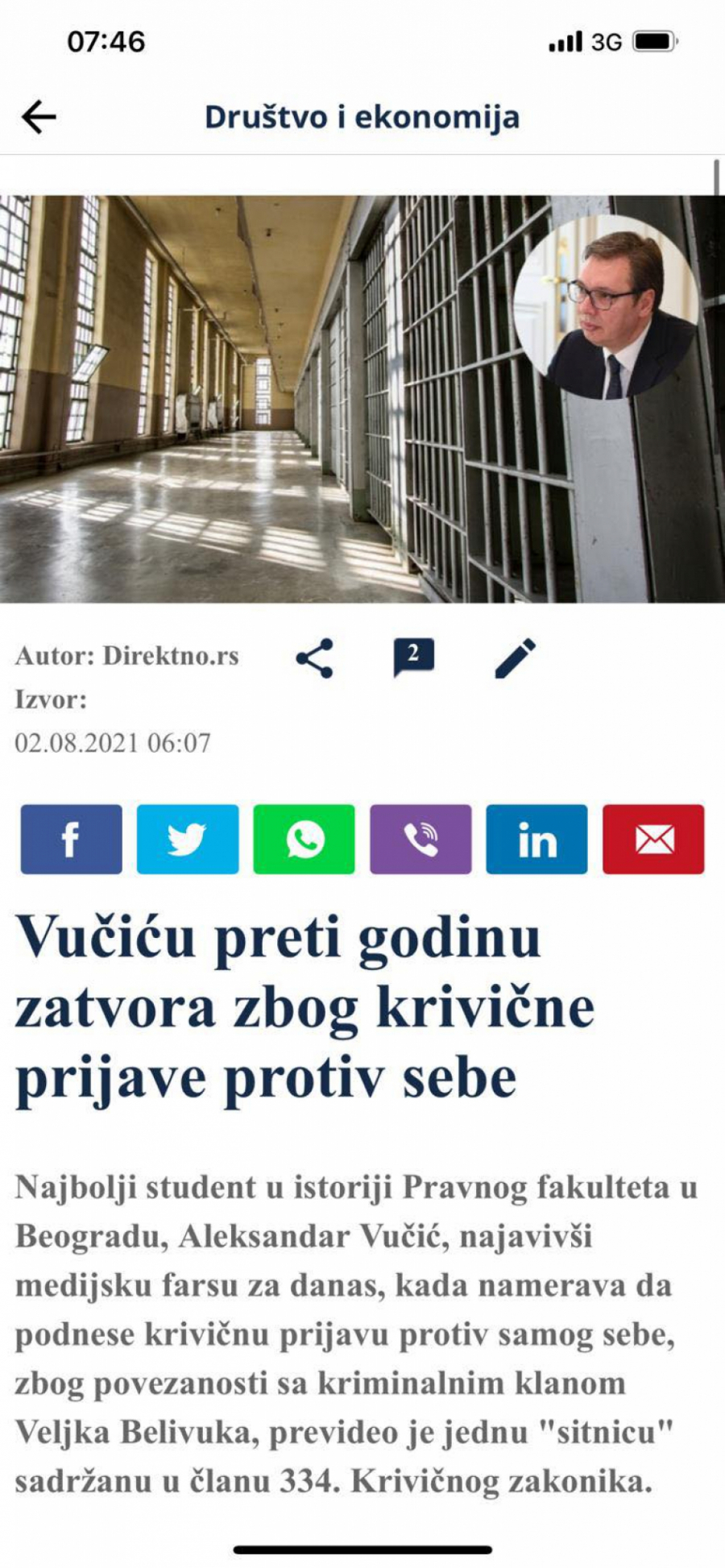 ZAO PLAN SPREMAN DUGO Vučića da strpamo u zatvor na godinu dana
