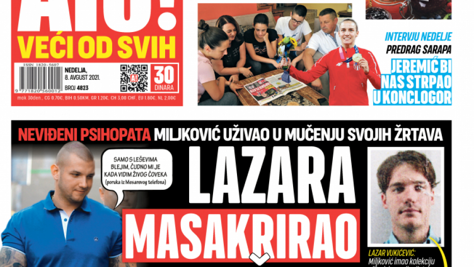 NEVIĐENI PSIHOPATA Miljković uživao u masakriranju žrtava: Samo s leševima blejim, čudno mi je kada vidim živog čoveka...