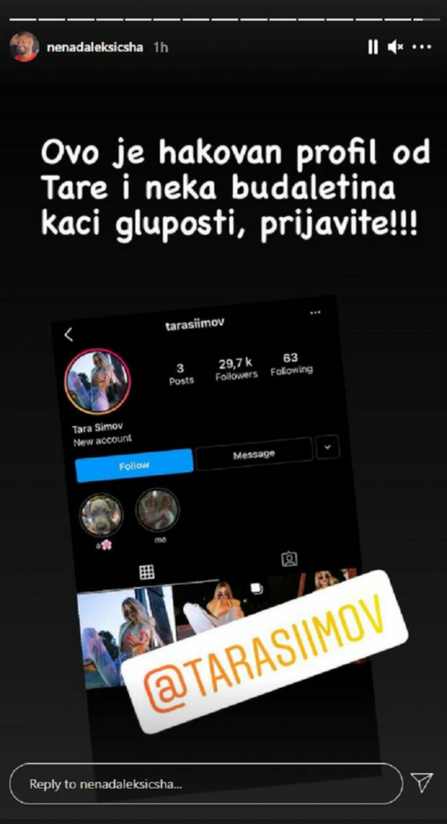 TARA SE OGLASILA I OTKRILA DA LI ŠA STOJI IZA NAPADA NA NJU Simova priznala da li su se pomirli!