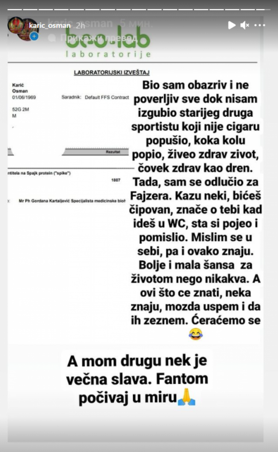 BOLJE MALA ŠANSA ZA ŽIVOTOM NEGO NIKAKVA Osman Karić objavio nalaze iz laboratorije i poslao snažnu poruku!