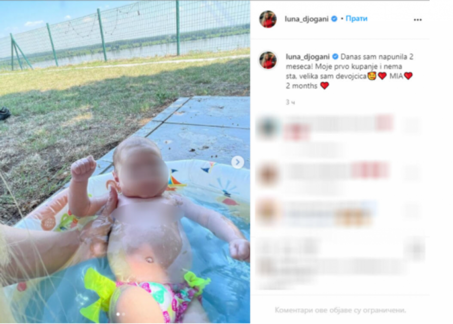 MIJINO  PRVO KUPANJE Ćerka Lune Đogani i Marka Miljkovića danas napunila dva meseca, a svima je zapao za oko ovaj detalj