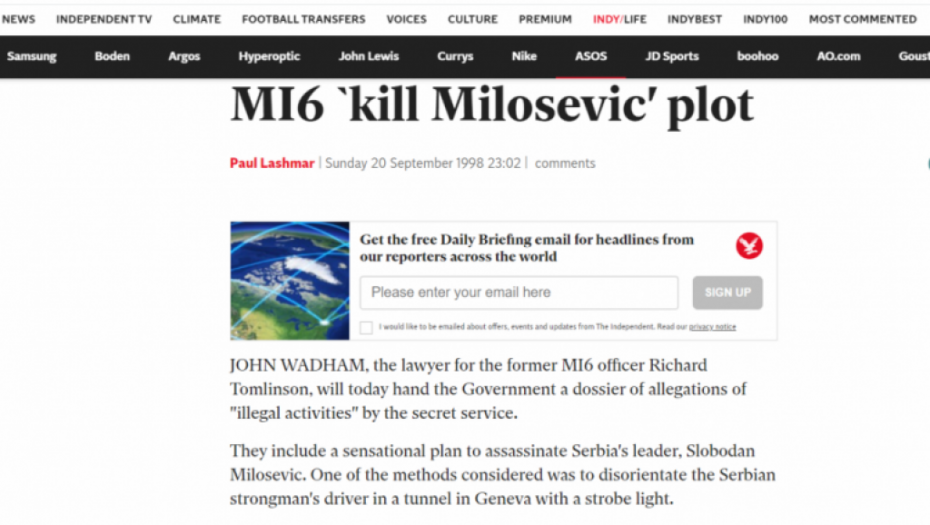 UBISTVO MILOŠEVIĆA BILO JE NA NJIHOVOM STOLU Britanska tajna služba skovala je tri plana!