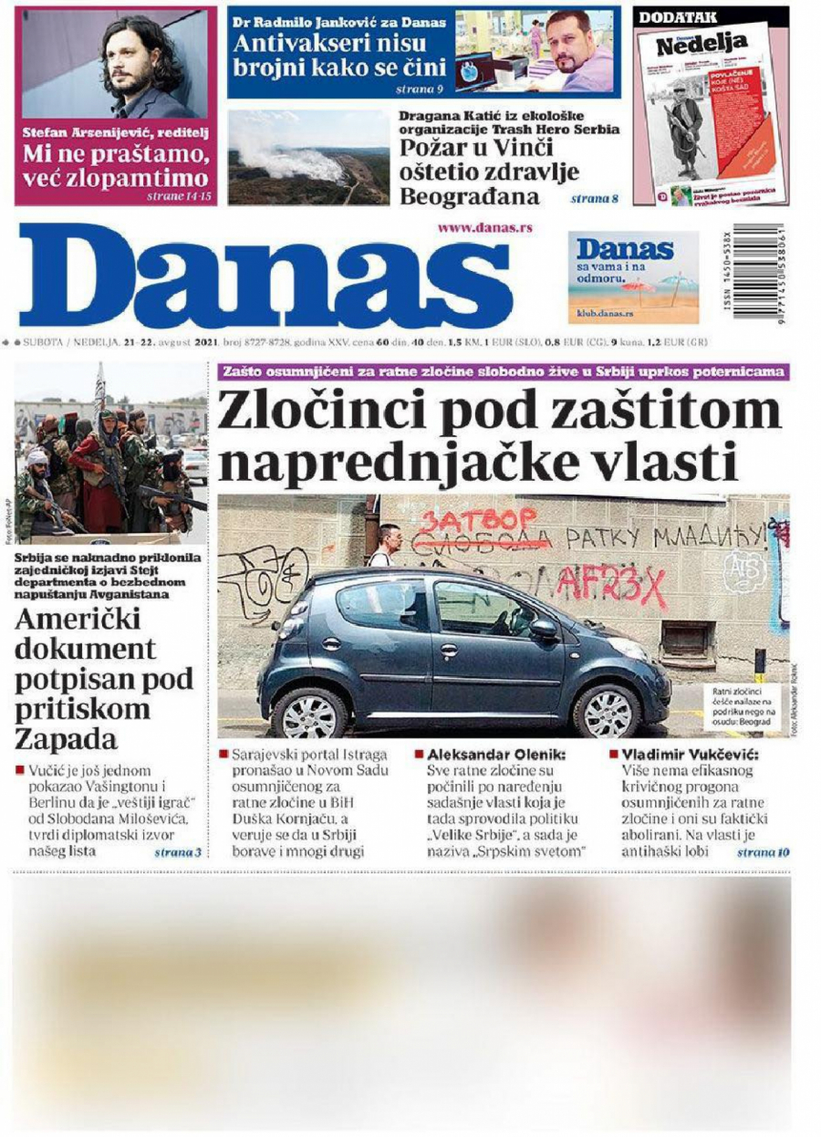 Đilas preko svoje novine poručuje predsedniku Vučiću:  Moraš da loviš Srbe i da ih isporučuješ regionu!