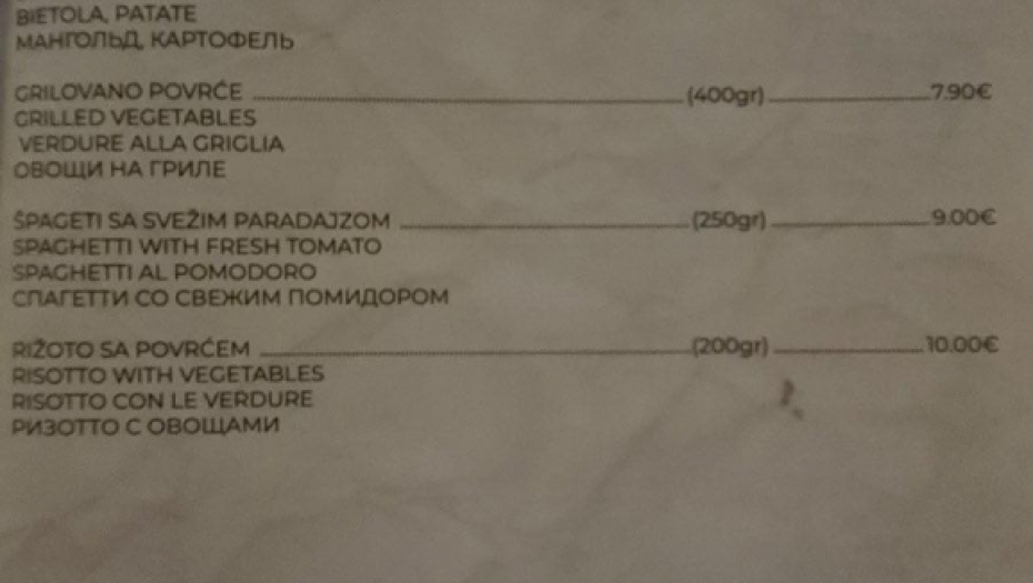 Cene u restoranu Langust