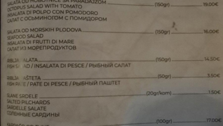 Cene u restoranu Langust