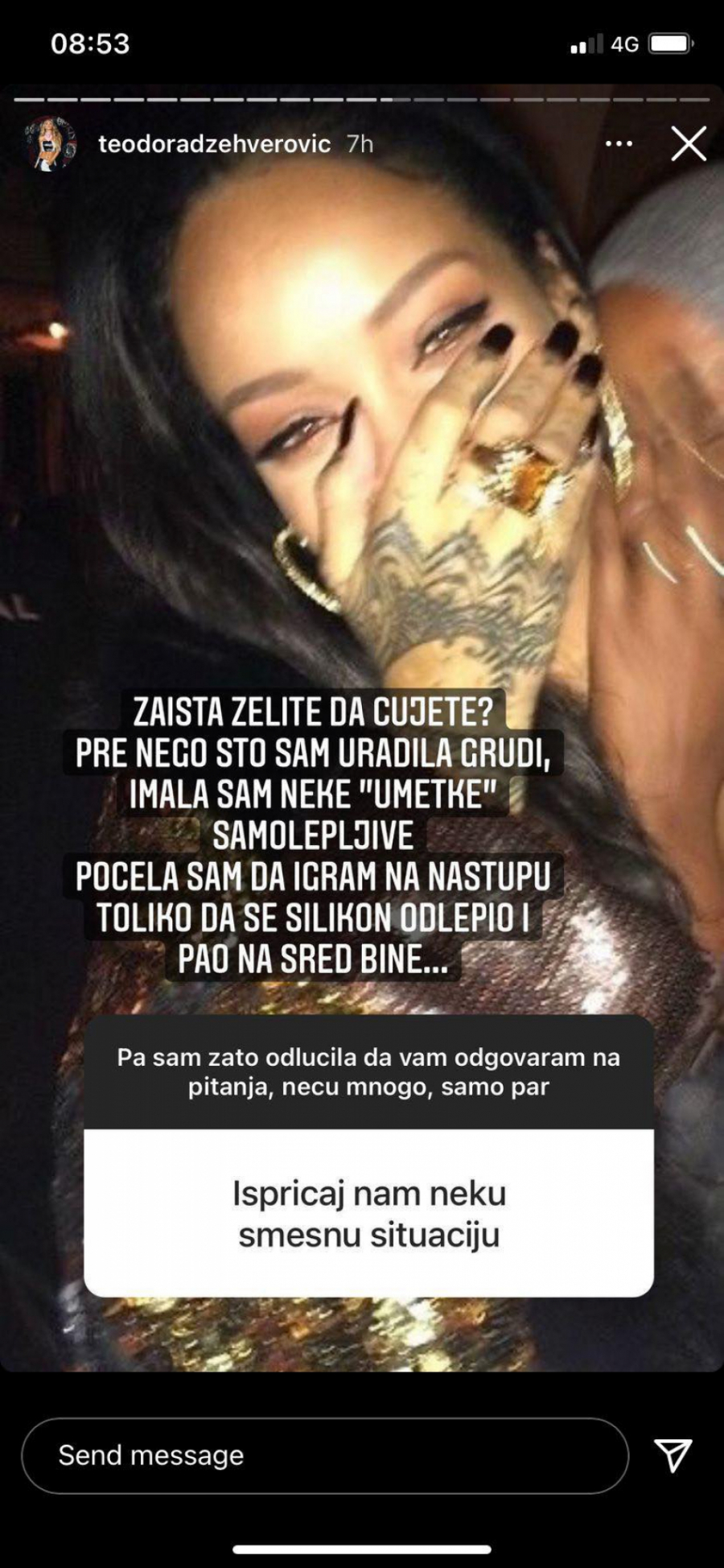 SILIKON MI JE ISPAO NASRED BINE Teodora Džehverović imala ozbiljan problem na nastupu!