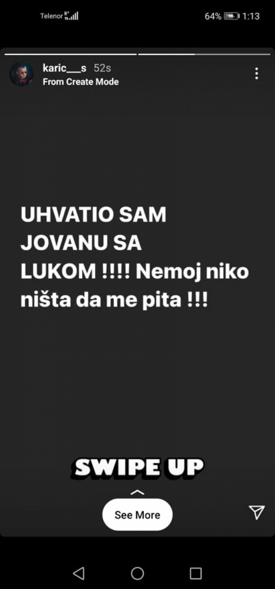 UHVATIO SAM JOVANU S LUKOM, NEMOJ NIKO NIŠTA DA ME PITA Stefan Karić šokirao objavom!