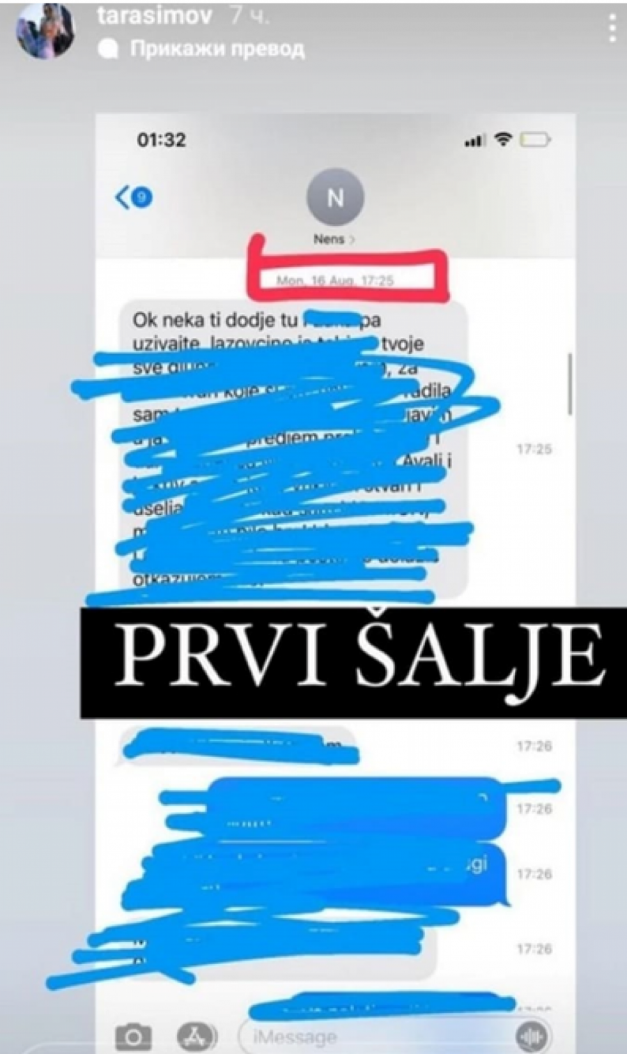 TRAŽILA ZABRANU PRILASKA ZA ŠA Tara Simov objavila dokaz da je Nenad progoni, objavila neviđene prepiske!