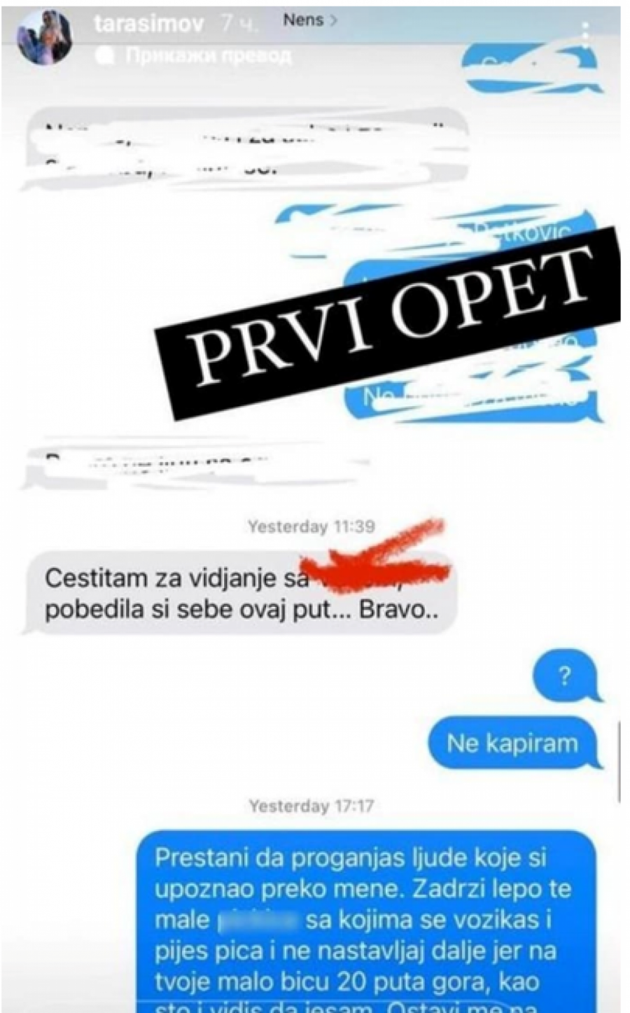 TRAŽILA ZABRANU PRILASKA ZA ŠA Tara Simov objavila dokaz da je Nenad progoni, objavila neviđene prepiske!