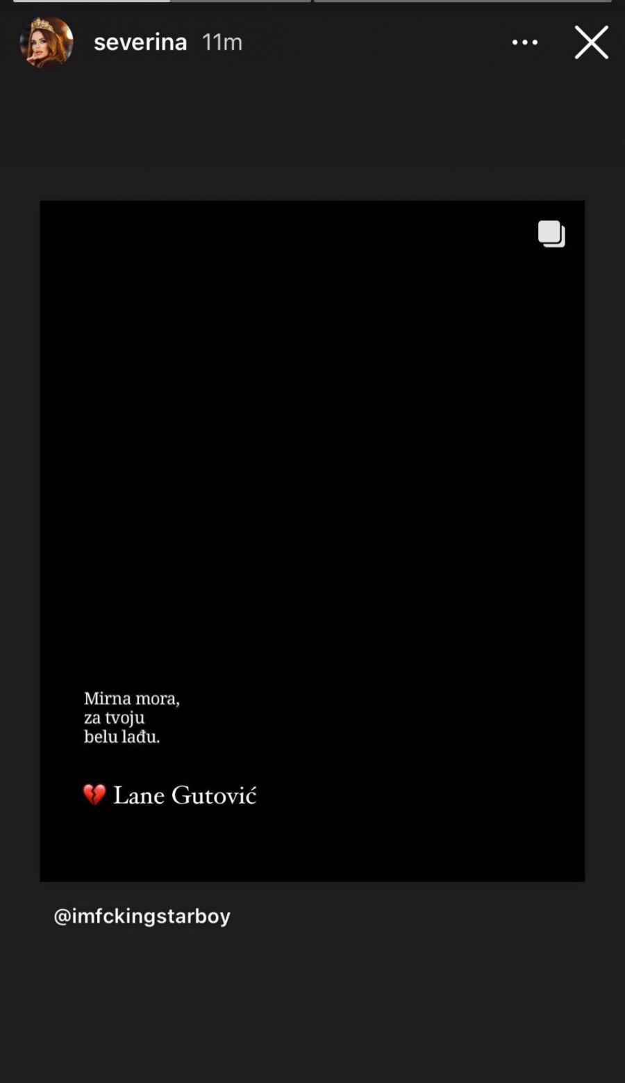 MIRNA MORA ZA TVOJU BELU LAĐU! Severina Vučković se oglasila povodom smrti Laneta Gutovića