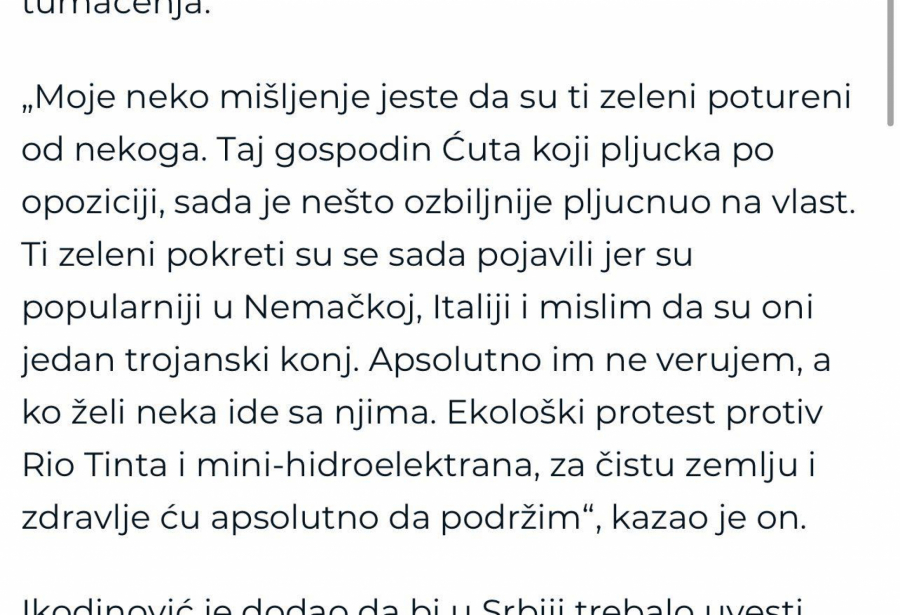 JEREMIĆEV FUNKCIONER UDARIO NA LAŽNE EKOLOGE Danilo Ikodinović: Ne verujem im, neko ih je poturio! (FOTO)