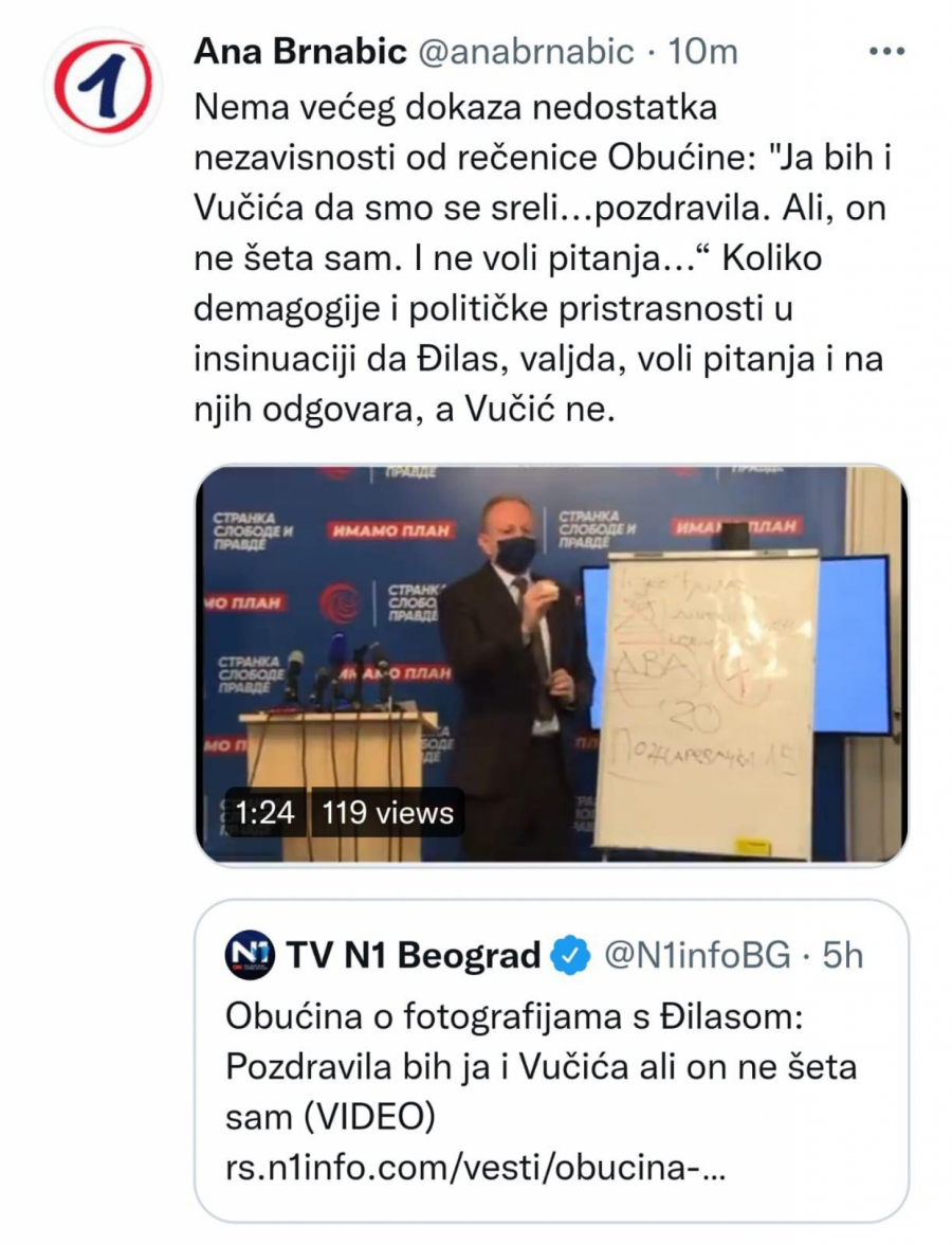 Posle noćnog kolegijuma sa Đilasom na Vračaru, Obućina počela da se pere, pomenula i Vučića: Premijerka jednim potezom, otkrila prave namere novinarke