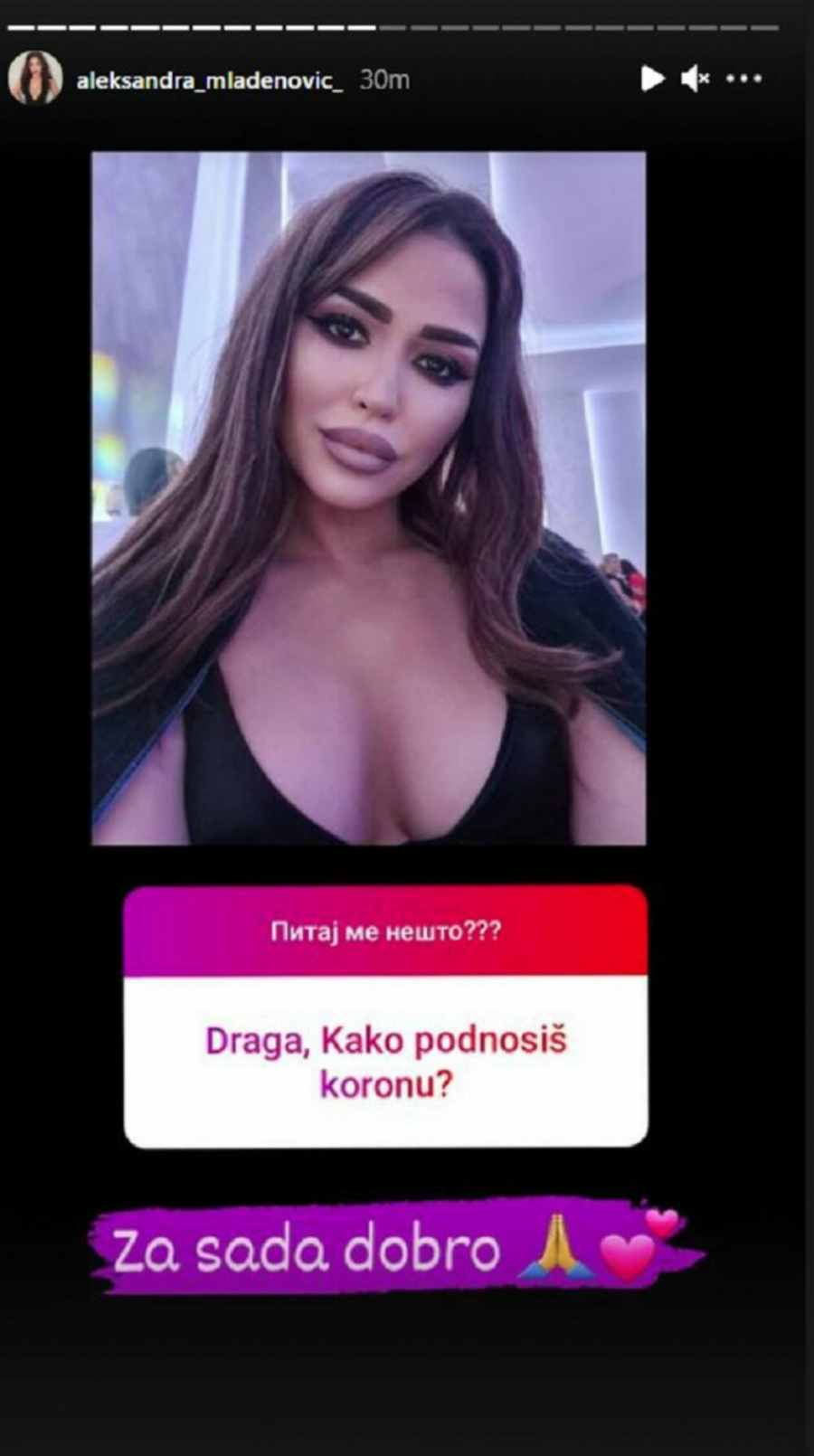 OSEĆAM SE MALAKSALO Pevačica Aleksandra Mladenović ima sve jače simptome korona virusa!