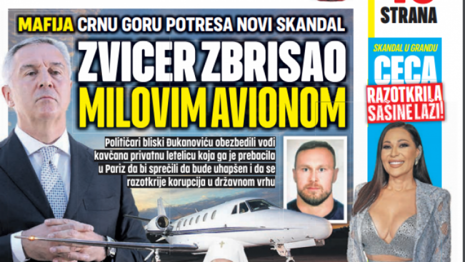 Zvicer zbrisao Milovim avionom