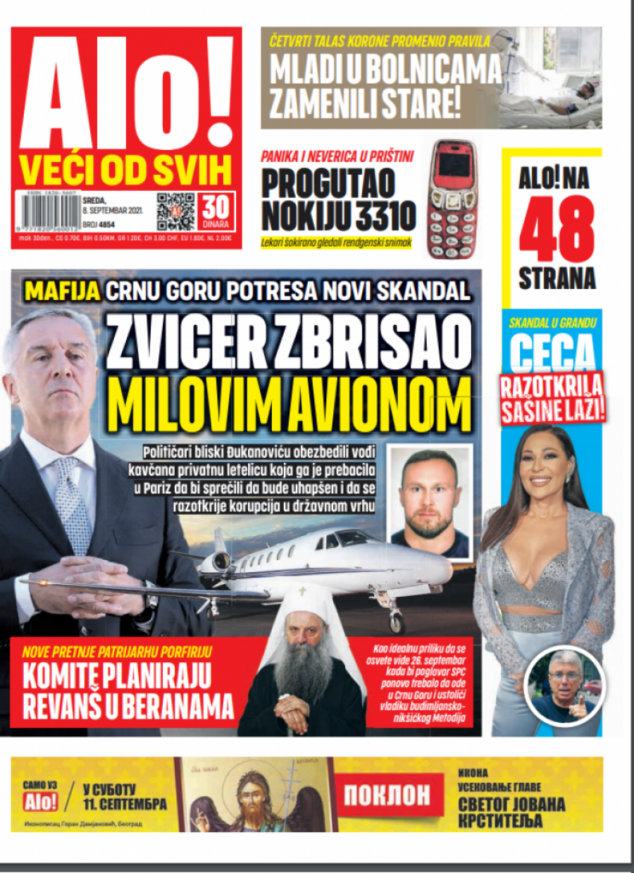 Zvicer zbrisao Milovim avionom