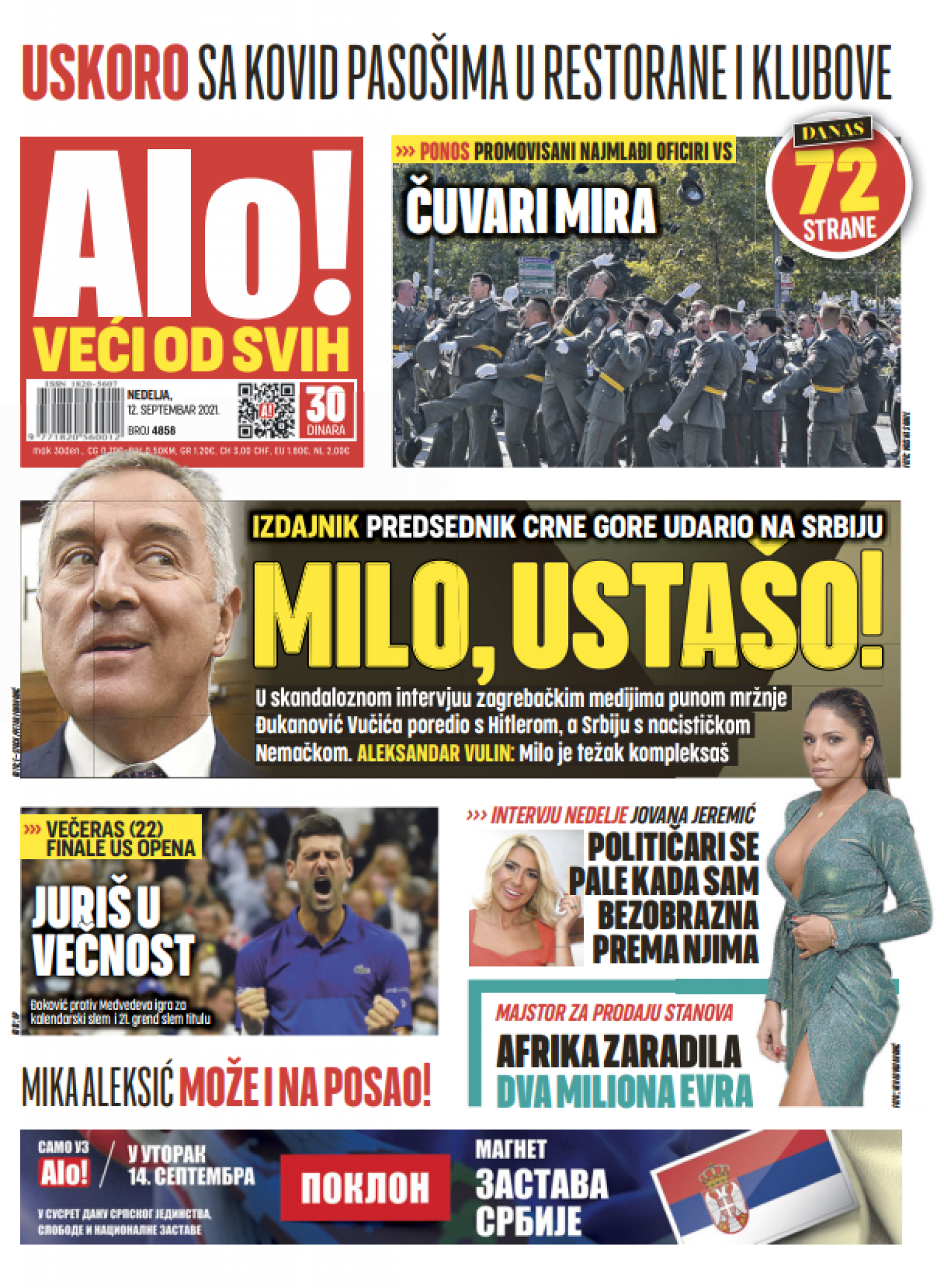 MILO, USTAŠO! Izdajnik predsednik Crne Gore udario na Srbiju