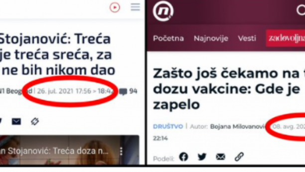 N1 TELEVIZIJI VAŽNO SAMO DA BUDU PROTIV Sad se pitaju gde je zapelo sa trećom dozom, a ranije huškali narod protiv vakcinacije