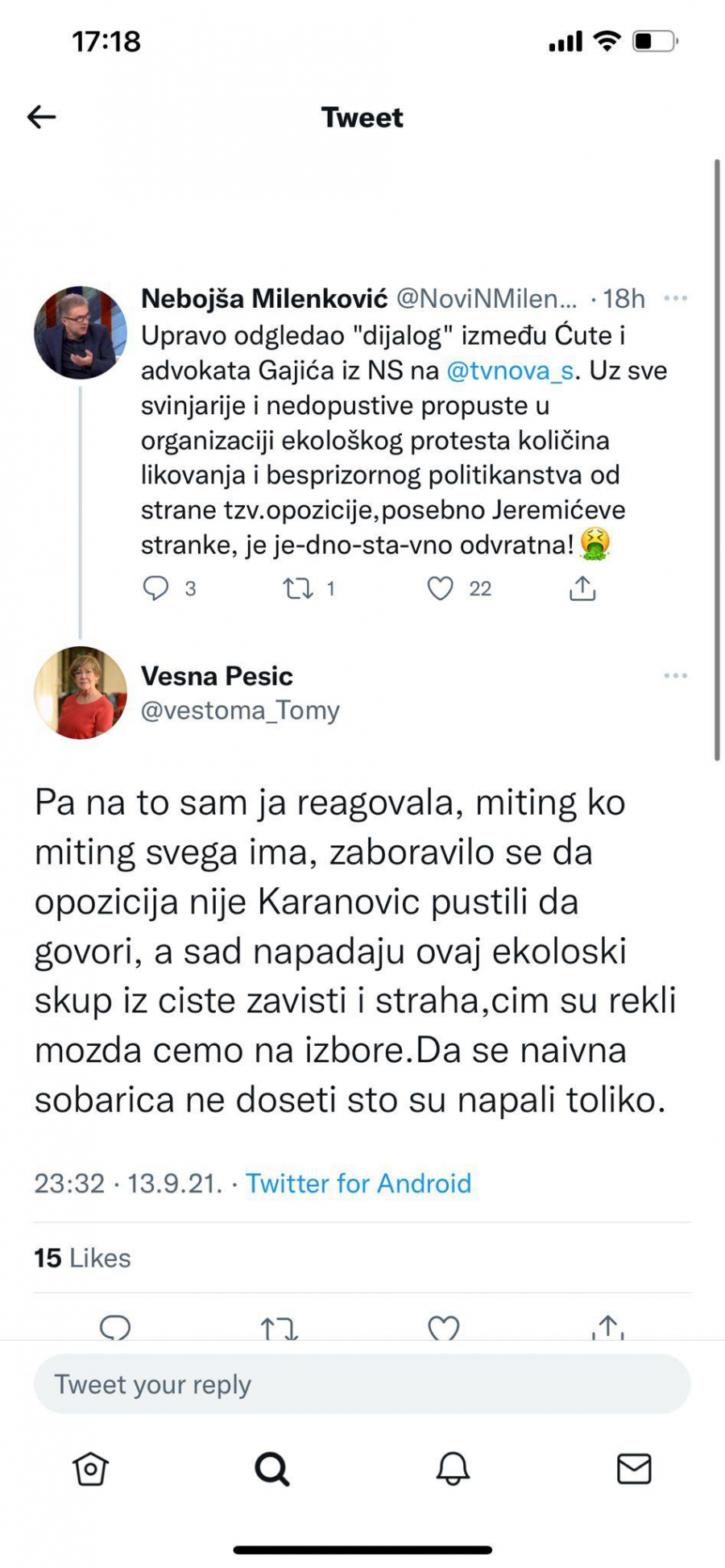 VESNA PEŠIĆ RASKRINKALA ĐILASA I JEREMIĆA Nismo mi naivne sobarice