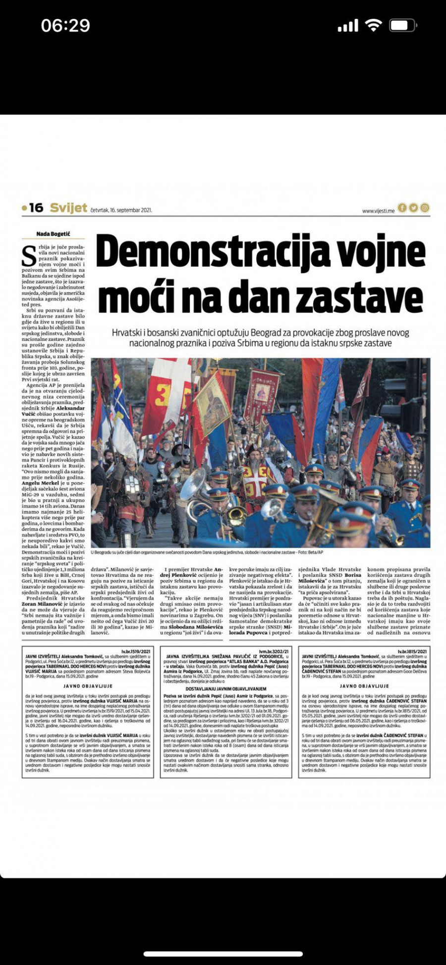 ZAVIDE NAM, ALI I POŠTUJU Hrvatski i crnogorski mediji: Vučić je juče demonstrirao vojnu nadmoć Srbije!