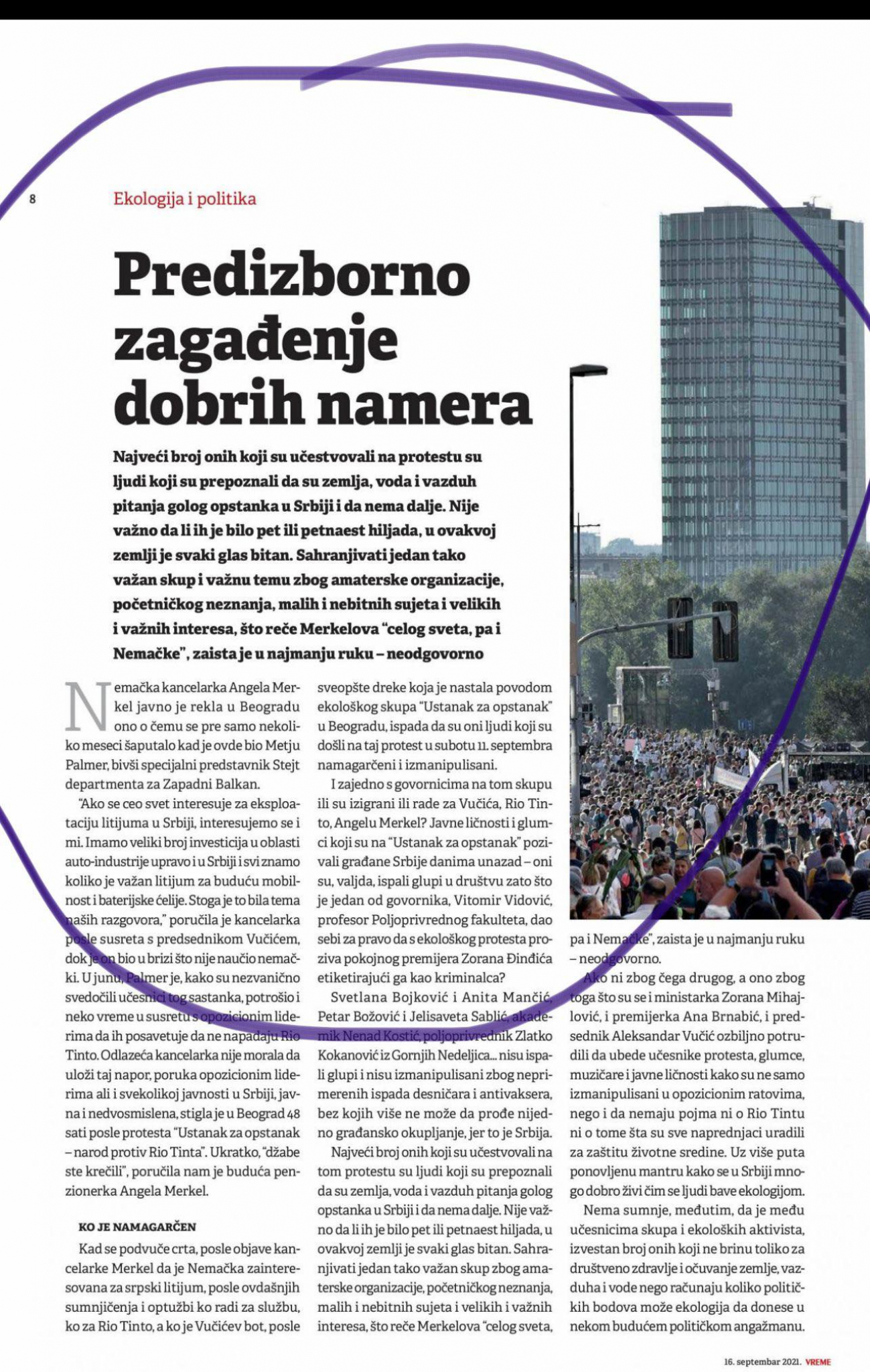 Đilas i Marinika preko lista Vreme udaraju na 