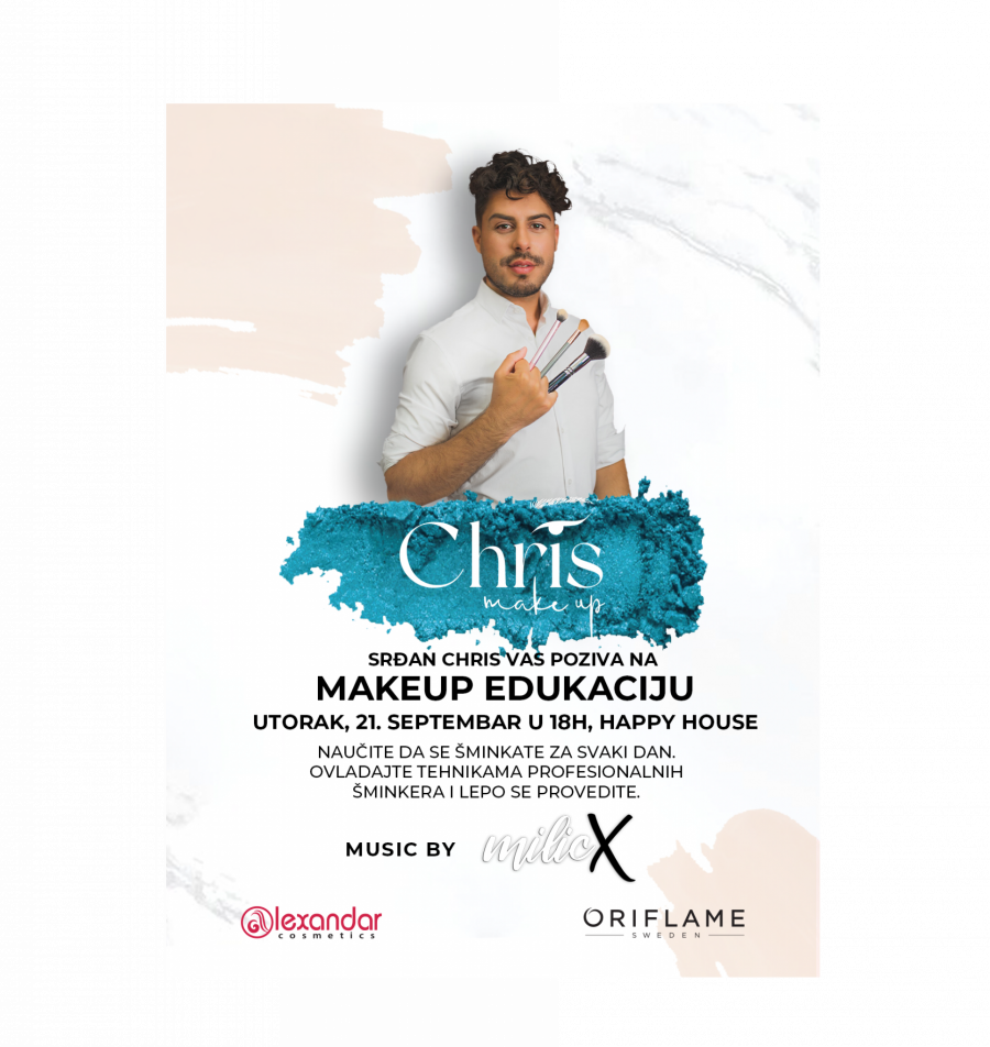 OČEKUJU VAS I BROJNA IZNENAĐENJA! Poznati beogradski šminker Srđan Chris vas poziva na edukaciju koja će vam promeniti život