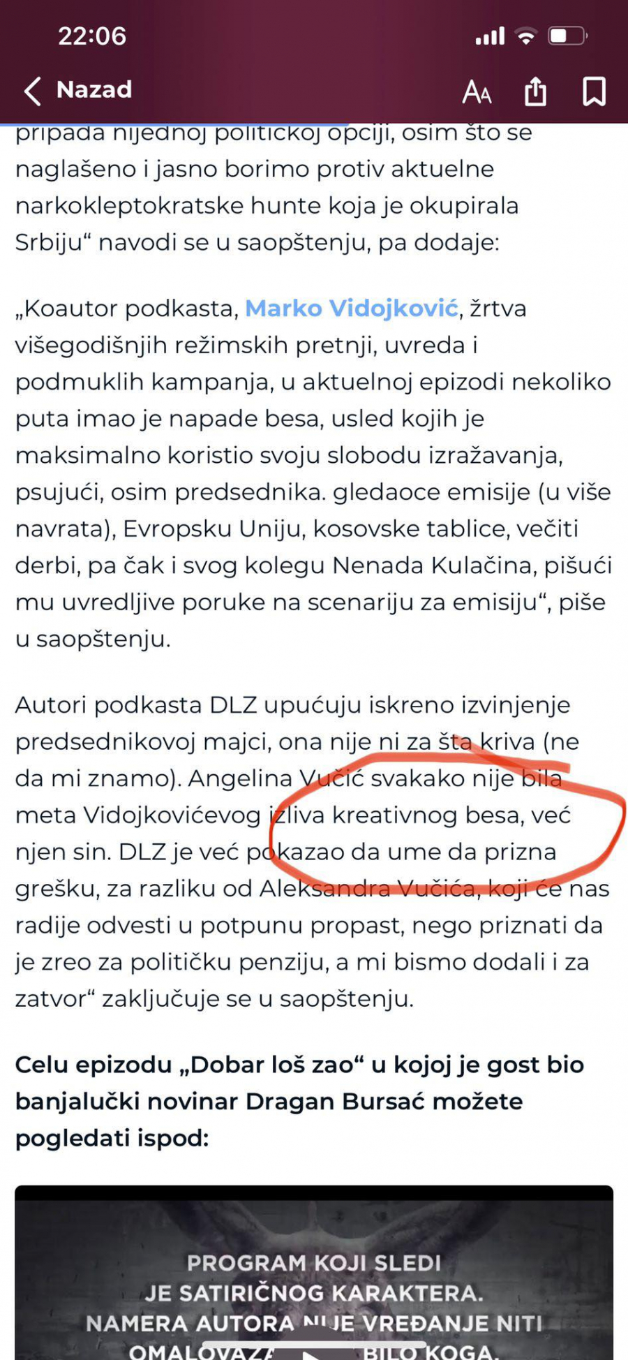 ĐILASOVA KLOŠARIJADA NASTAVLJA Marko Vidojković i Nenad Kulačin pokušali da opravdaju psovanje majke predsednika Vučića: To je naš 