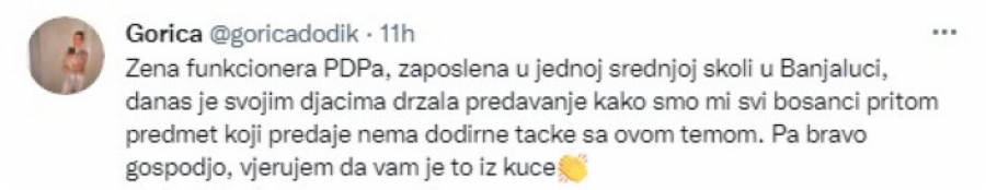 ĆERKA MILORADA DODIKA UZBURKALA REGION Đacima predaju kako smo svi mi Bosanci! (FOTO)