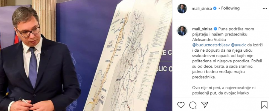 MINISTAR MALI REAGOVAO NA SRAMNE POSTUPKE VIDOJKOVIĆA I KULAČINA Puna podrška mom prijatelju i našem predsedniku Aleksandru Vučiću da izdrži