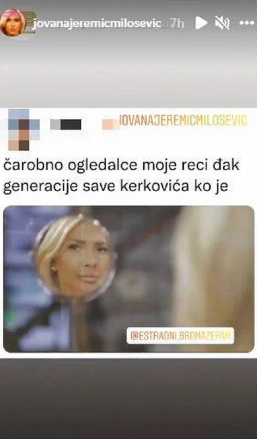 OGLEDALCE MOJE, RECI ĐAK GENERACIJE KO JE! Hit fotka Jovane Jeremić koja će vam definitivno ulepšati dan, voditeljka ponovo pomerila granice!