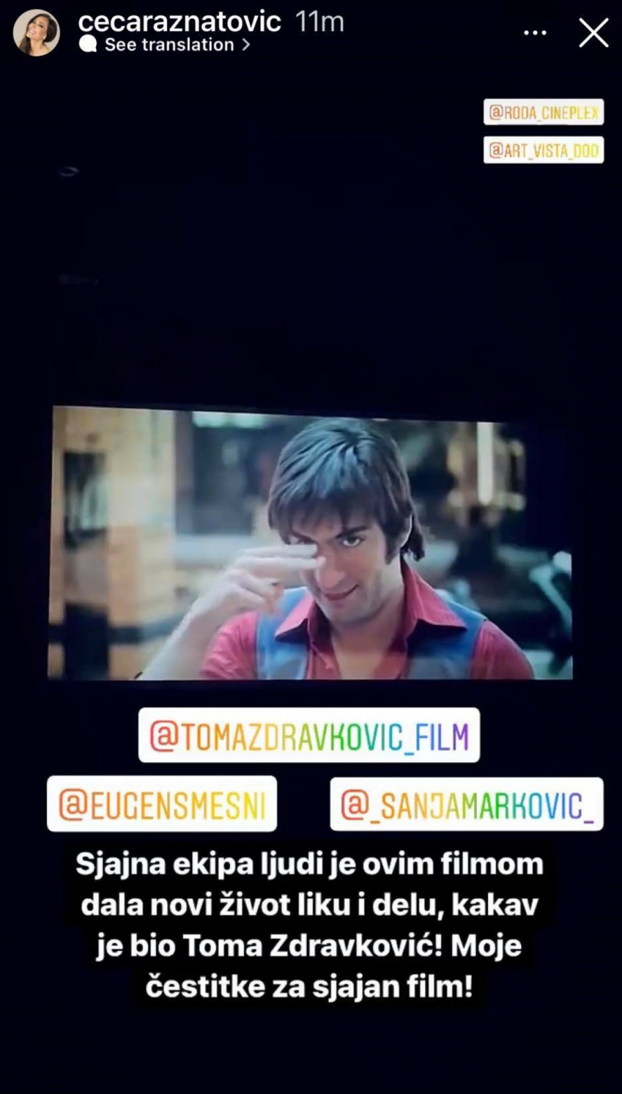 DALI STE NOVI ŽIVOT LIKU I DELU! Ceca morala da se oglasi nakon što je pogledala film Toma, pevačica nije krila oduševljenje ovim glumcima!