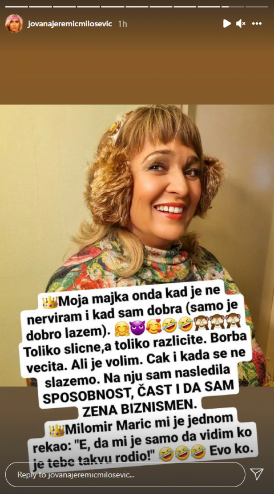 JOVANA JEREMIĆ POKAZALA SVOJU MAJKU Voditeljka objavila do sad neviđenu fotku, evo kako izgleda!
