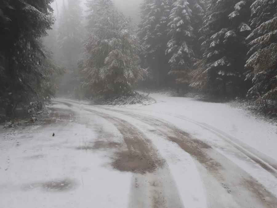 MEĆAVA U NOVOJ VAROŠI Otežan saobraćaj, više kamiona čistača na terenu (FOTO)