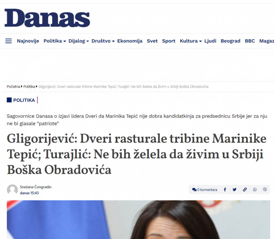 ĐILASOV DANAS NAPAO BOŠKA OBRADOVIĆA Ne mogu da mu oproste što je rekao da Marinika Tepić ne može da pobedi Vučića!