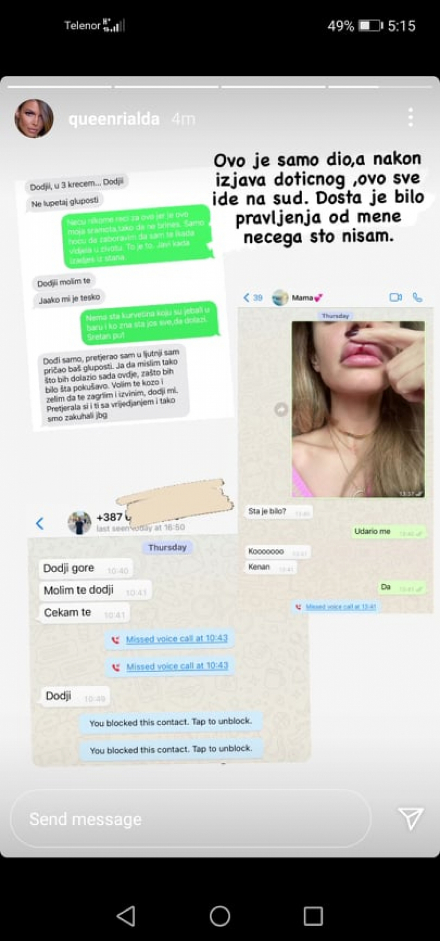 POCEPAO JOJ USNU Rialda pokazala ključni dokaz, Kenan će na robiju zbog ovoga?