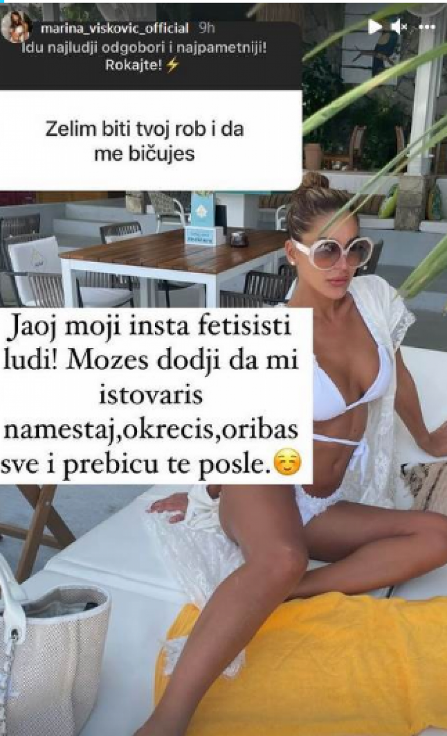 NA SVE PRISTAJE! Marini Visković fan tražio da ga pevačica bičuje, a njen odgovor je tek šokantan! (FOTO)