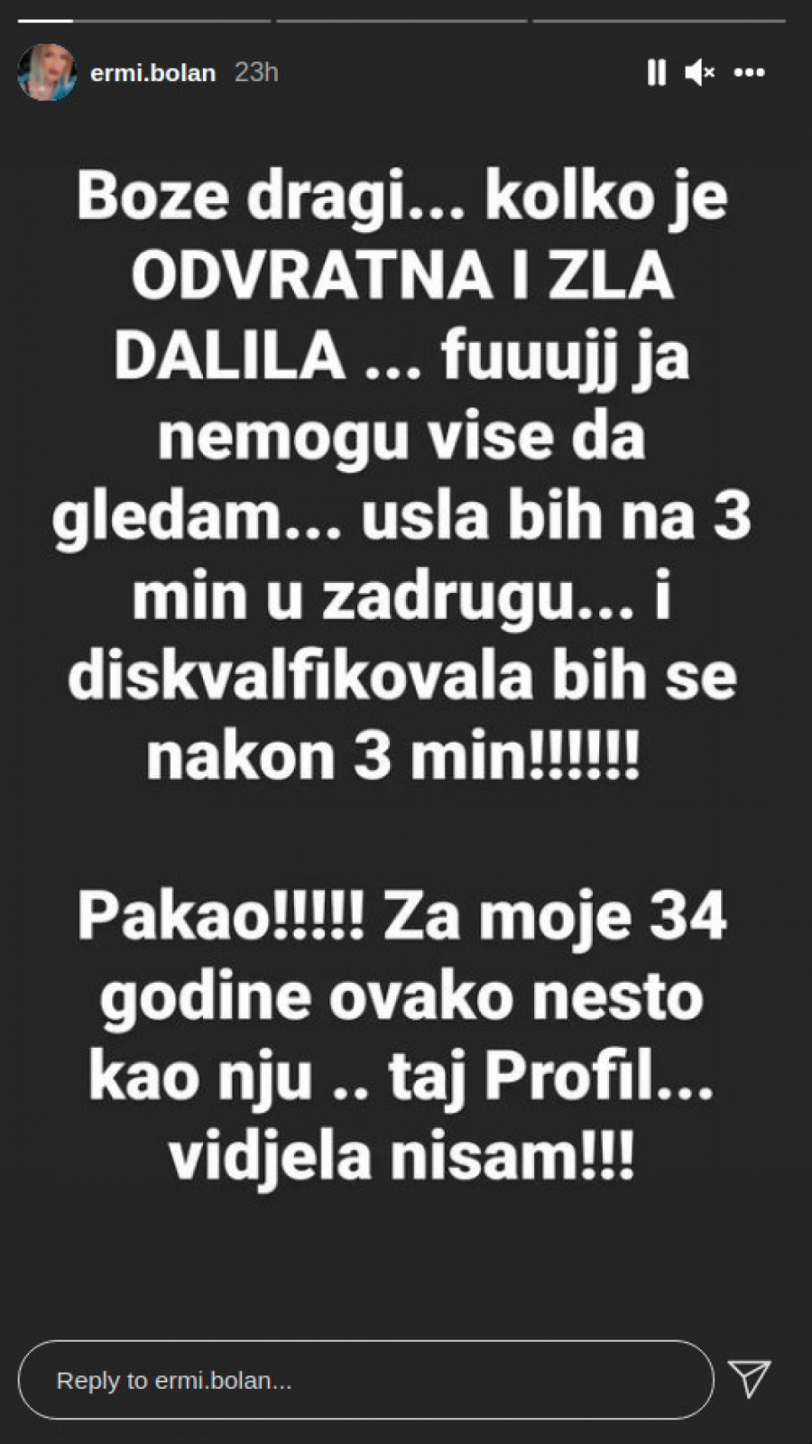 OVAKO NEŠTO NIKADA NISAM VIDELA Ermina Pašović zgrožena Dalilom, evo šta misli o aktuelnom ljubavnom trouglu!