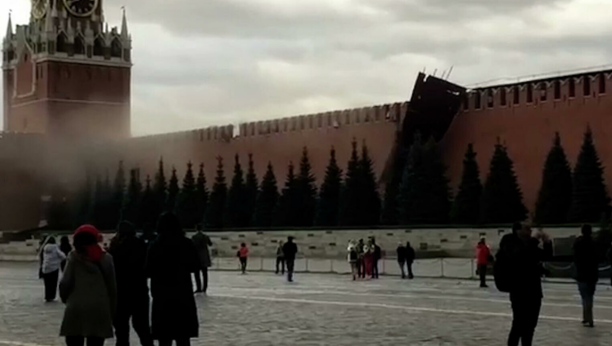 NOSI SVE PRED SOBOM Uraganski udari vetra u Moskvi, oštećene zidine Kremlja (VIDEO)