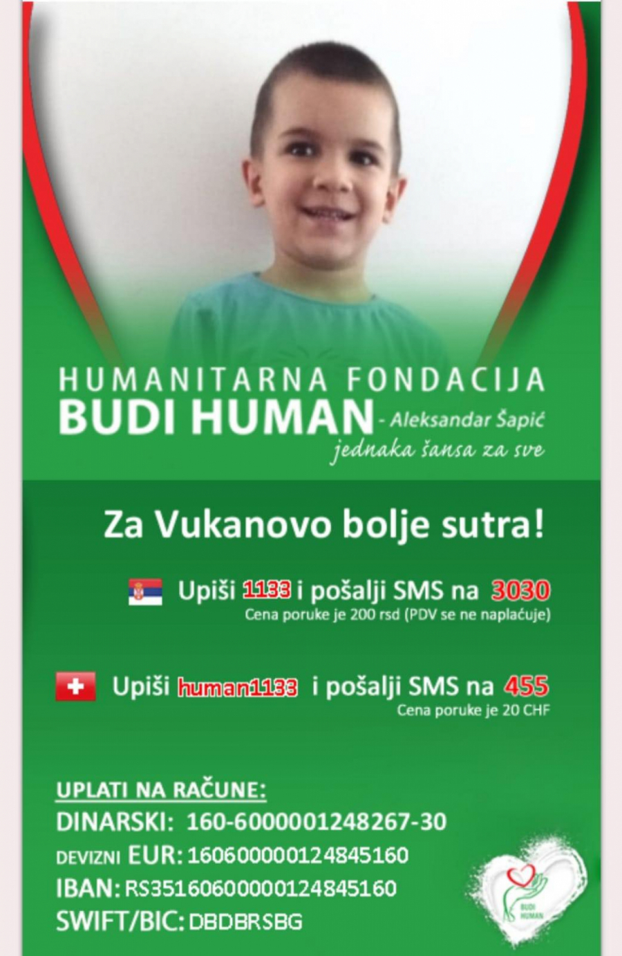 POMOZIMO MALOM VUKANU Potrebna su mu sredstva za lečenje u Turskoj, budimo humani!