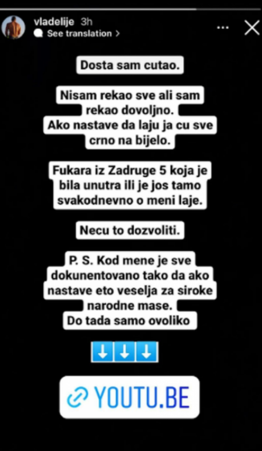 DOSTA SAM ĆUTAO Vladimir Tomović opleo po Staniji, pa otkrio da im materijal da je uništi!