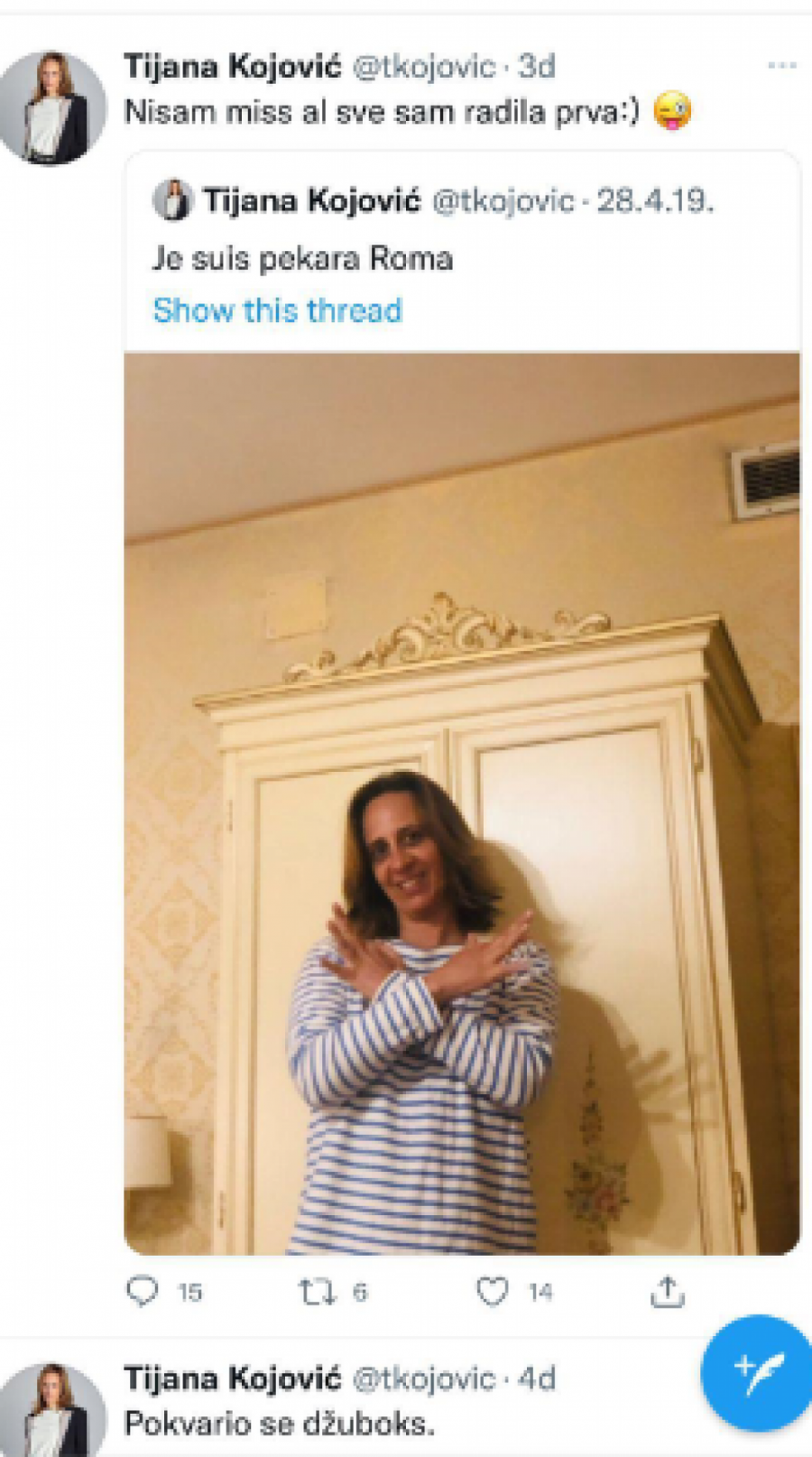 JEZIVO, MARINIKINA PROMOTERKA PONOSNA Ja sam među prvima pokazala šiptarskog dvoglavog orla! (FOTO)