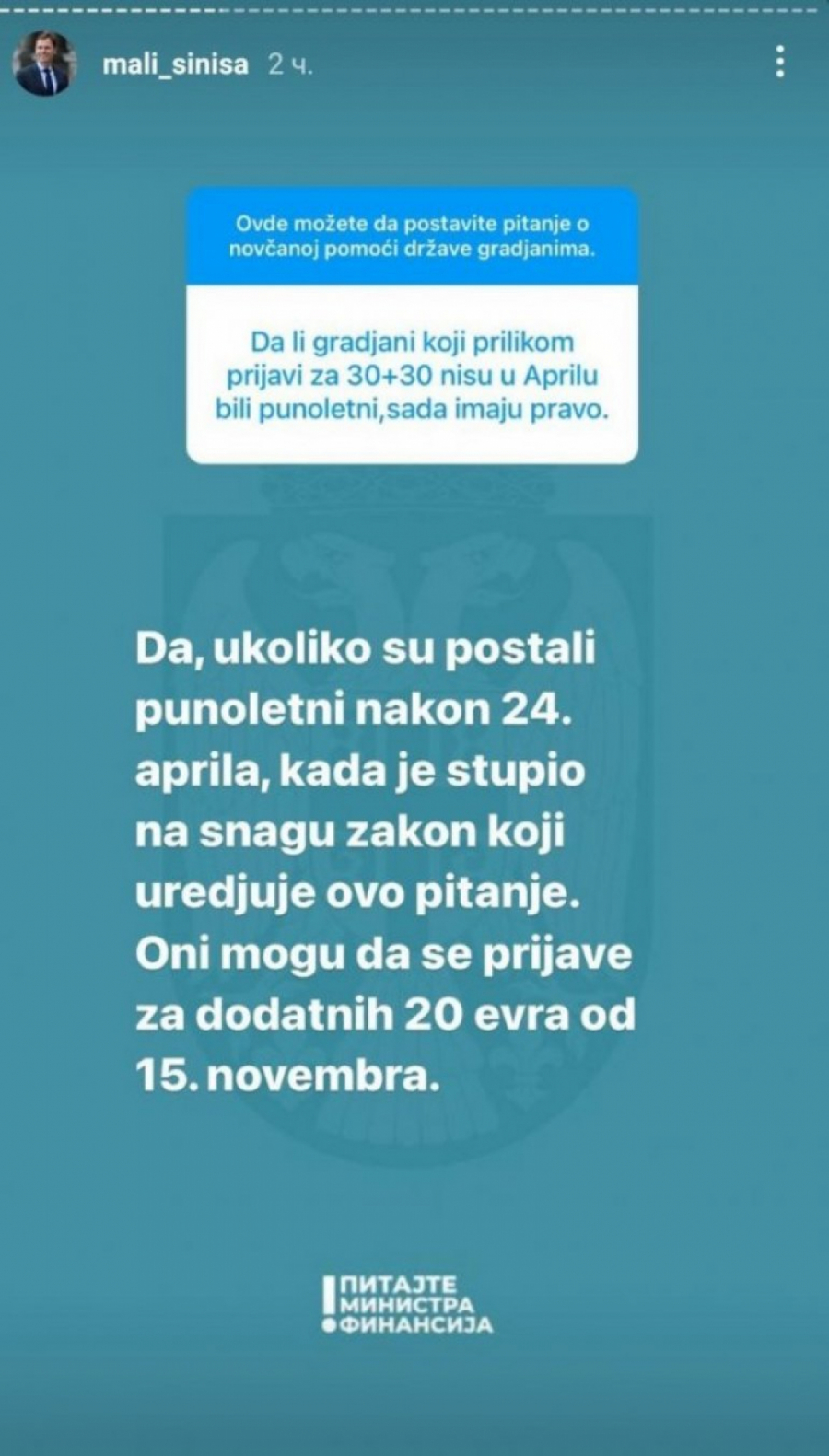 KAD STIŽE JOŠ 20 EVRA OD DRŽAVE Ministar Mali odgovarao građanima: Šta da rade i oni koji su menjali ličnu kartu