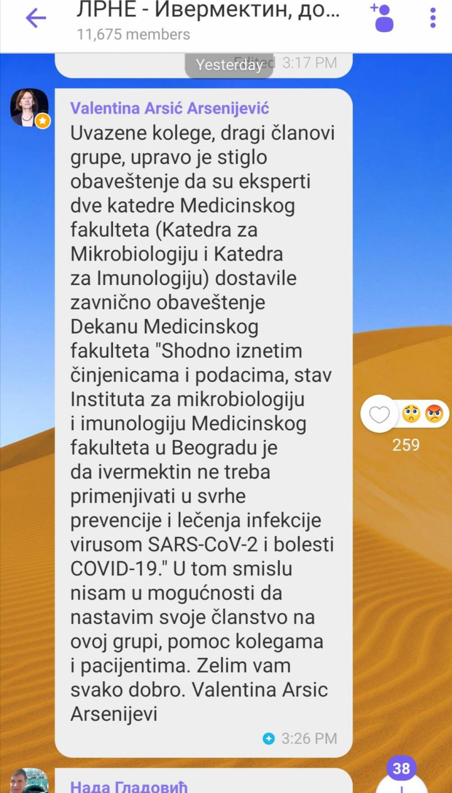 ISPLIVALA VIBER PREPISKA Doktorka Arsić napustila grupu čim je država počela da kažnjava, šamar članovima