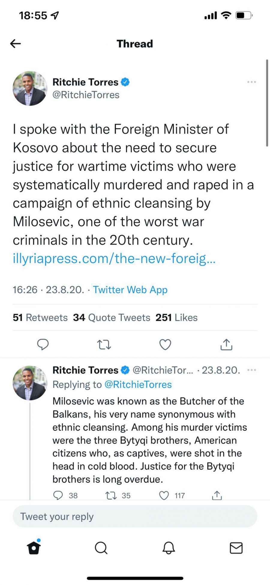 OVAKO GOVORI NAJVEĆI LOBISTA ZA NEZAVISNO KOSOVO Tores: Srbi su silovali i ubijali pod Miloševićem! (FOTO)