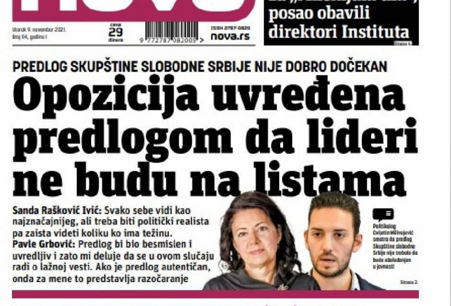 TOTALNI RAT NA POMOLU Đilasove novine ne kriju: Opozicionari se međusobno mrze! (FOTO)